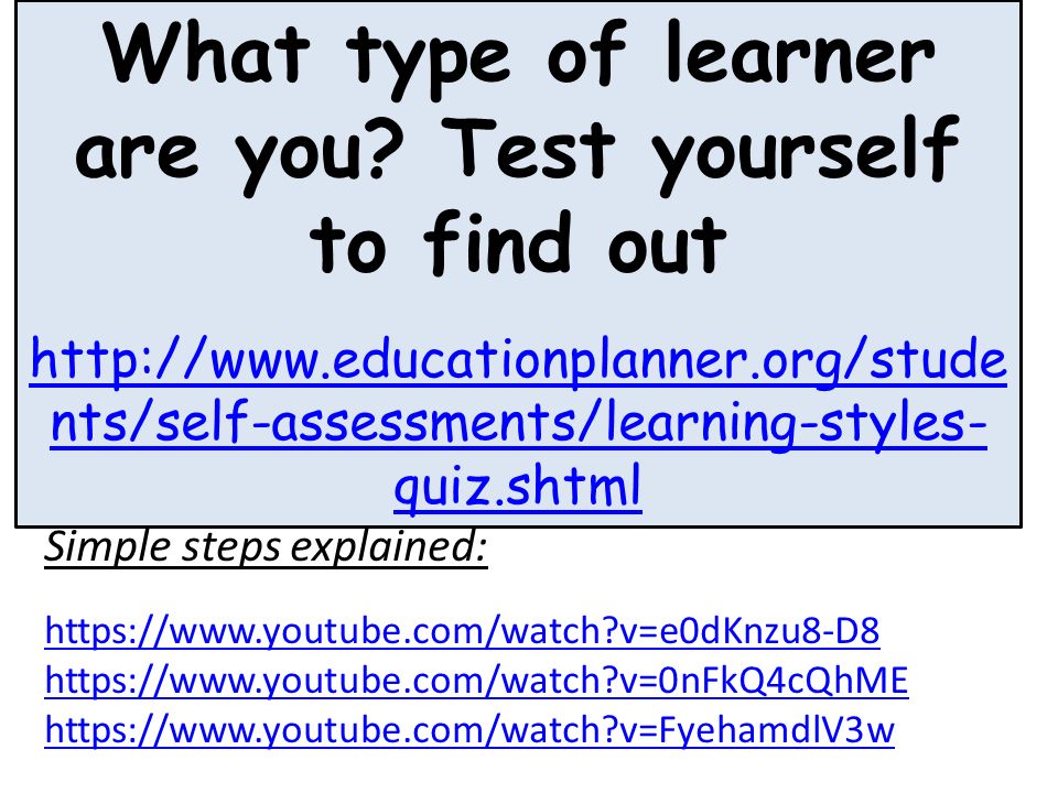 What kind of learner are you
