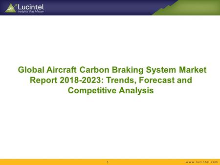 Global Aircraft Carbon Braking System Market Report : Trends, Forecast and Competitive Analysis 1.
