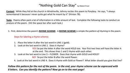 what is the theme of nothing gold can stay