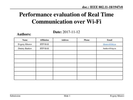 Performance evaluation of Real Time Communication over Wi-Fi