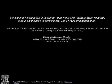 Longitudinal investigation of nasopharyngeal methicillin-resistant Staphylococcus aureus colonization in early infancy: The PATCH birth cohort study 