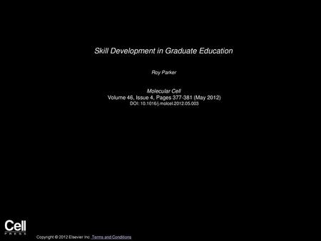 Skill Development in Graduate Education