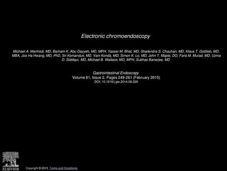 Electronic chromoendoscopy