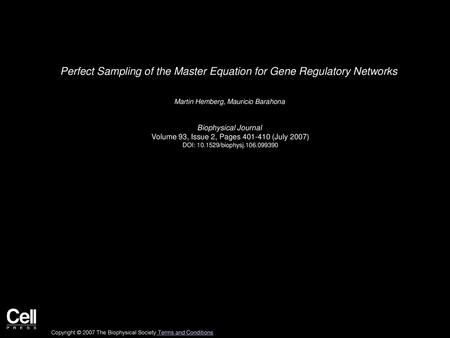 Perfect Sampling of the Master Equation for Gene Regulatory Networks