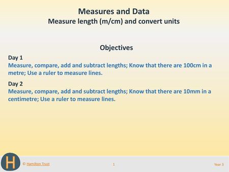 Measure length (m/cm) and convert units