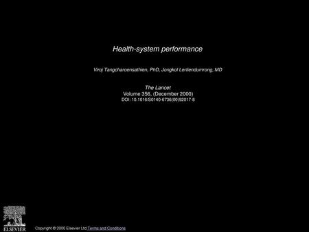 Health-system performance