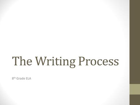 The Writing Process 8th Grade ELA.