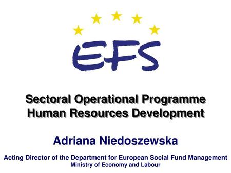 Sectoral Operational Programme Human Resources Development