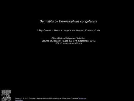 Dermatitis by Dermatophilus congolensis
