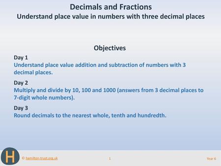 Decimals and Fractions