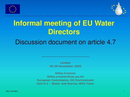 Informal meeting of EU Water Directors