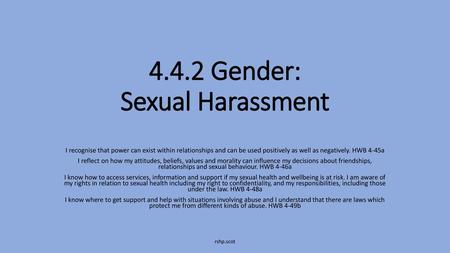 4.4.2 Gender: Sexual Harassment