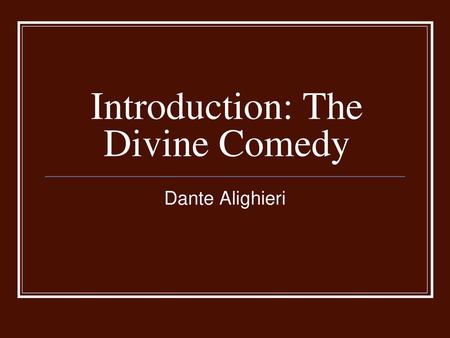 Dante's Inferno. - ppt download