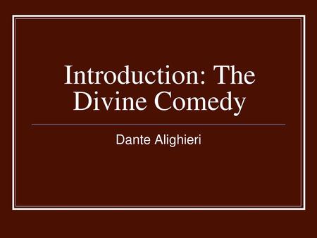 Dante's Inferno. - ppt download