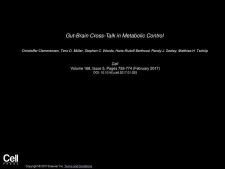 Gut-Brain Cross-Talk in Metabolic Control