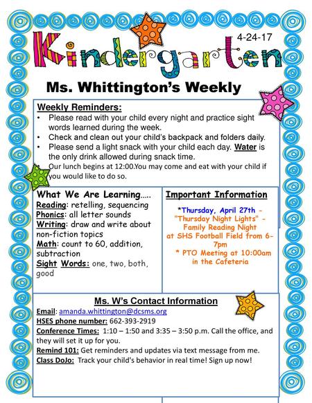 Ms. Whittington’s Weekly