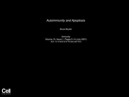 Autoimmunity and Apoptosis