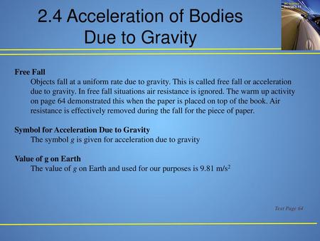 2.4 Acceleration of Bodies Due to Gravity