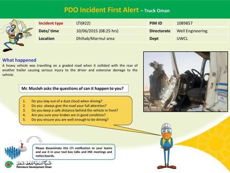PDO Incident First Alert – Truck Oman