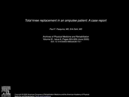 Total knee replacement in an amputee patient: A case report