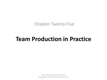 Team Production in Practice