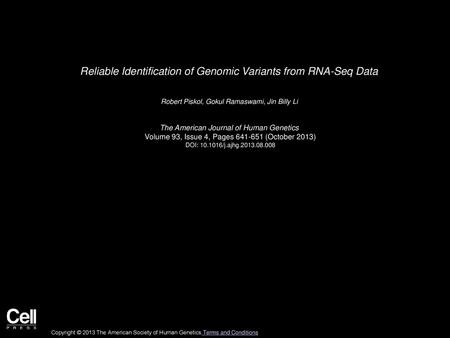 Reliable Identification of Genomic Variants from RNA-Seq Data