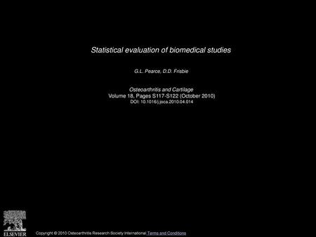 Statistical evaluation of biomedical studies
