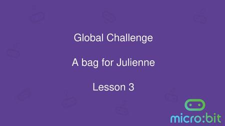 Global Challenge A bag for Julienne Lesson 3.