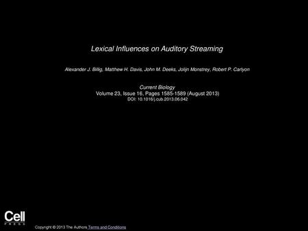 Lexical Influences on Auditory Streaming