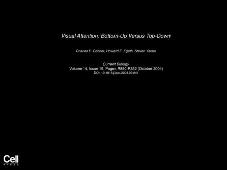 Visual Attention: Bottom-Up Versus Top-Down