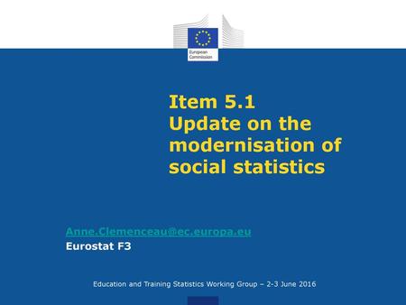 Item 5.1 Update on the modernisation of social statistics