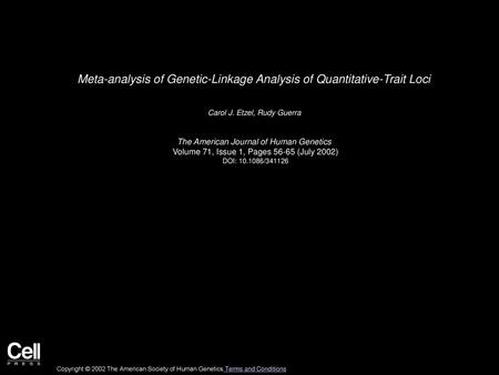 Meta-analysis of Genetic-Linkage Analysis of Quantitative-Trait Loci