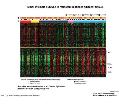 Tumor intrinsic subtype is reflected in cancer-adjacent tissue.