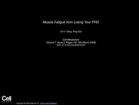 Muscle Fatigue from Losing Your PHD