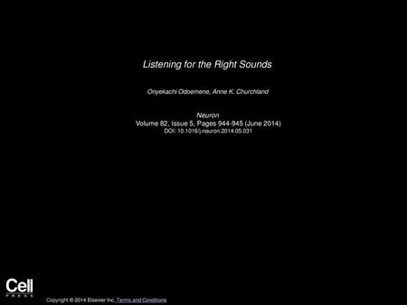Listening for the Right Sounds