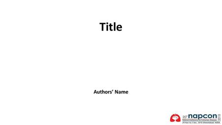 Title Authors’ Name.