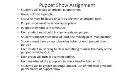 Puppet Show Assignment