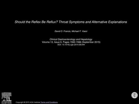 Should the Reflex Be Reflux