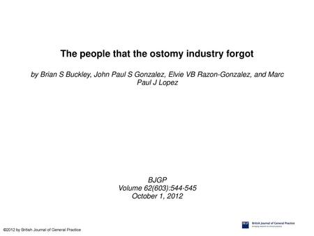 The people that the ostomy industry forgot