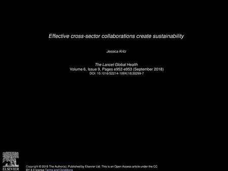 Effective cross-sector collaborations create sustainability