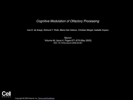 Cognitive Modulation of Olfactory Processing