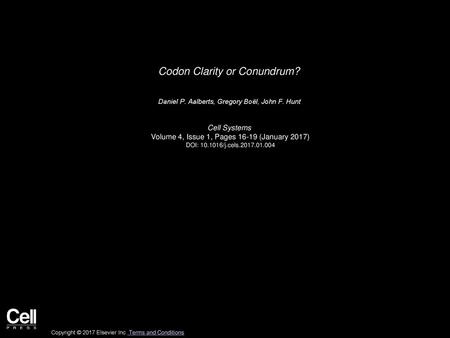 Codon Clarity or Conundrum?