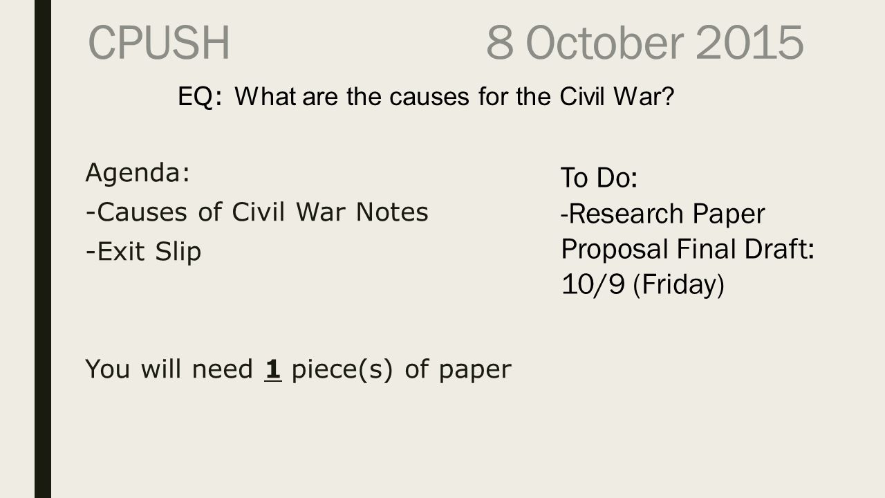 civil war report paper
