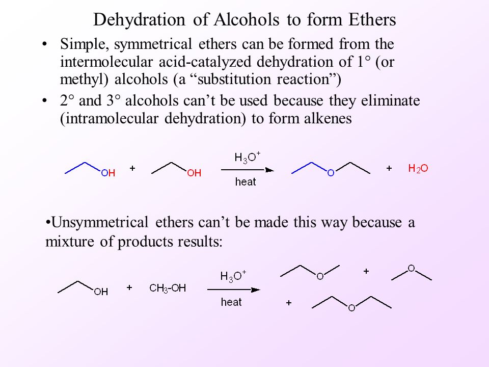 Dehydration of Alcohols to form Ethers - ppt download