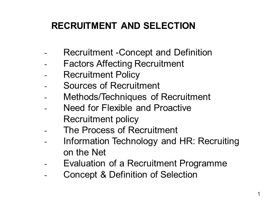 RECRUITMENT AND SELECTION - ppt video online download