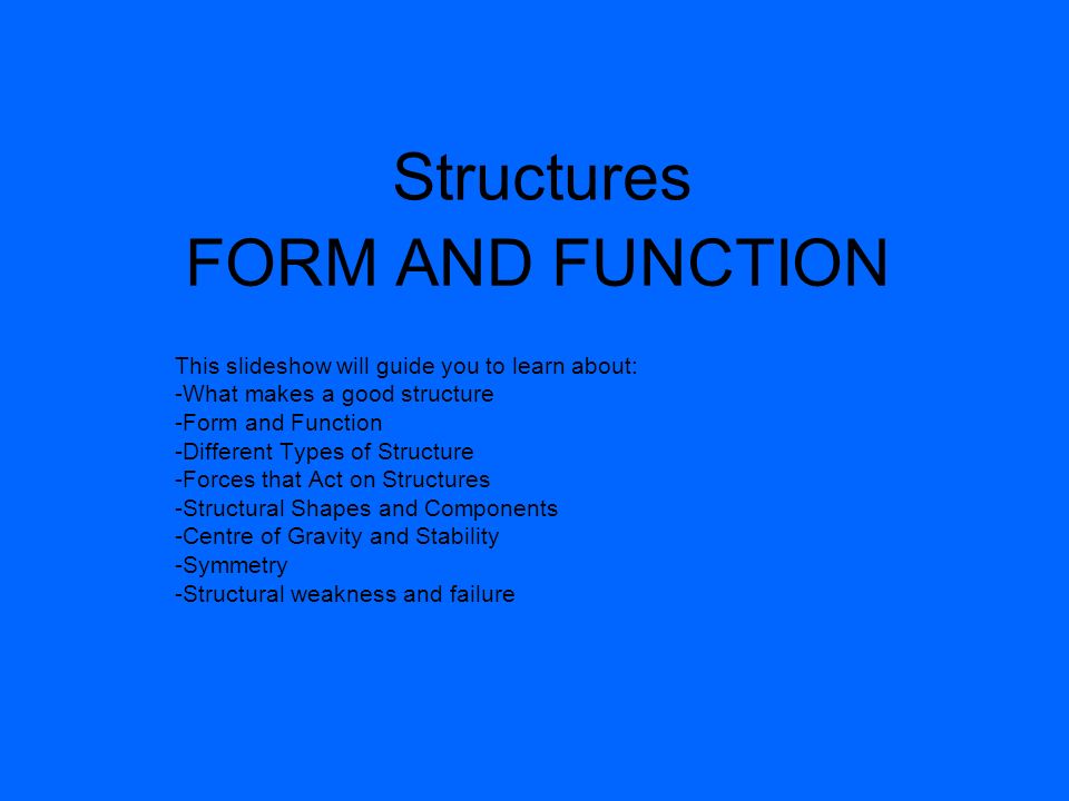 what makes a good structure