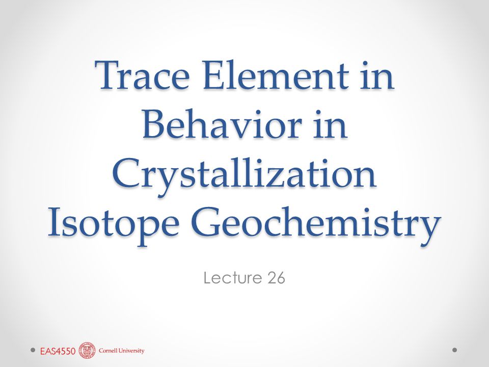 Steady State - Geochemistry I - Lecture Slides, Slides Geochemistry