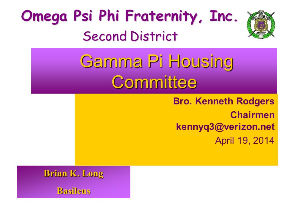 Brian K. Long Basileus Omega Psi Phi Fraternity Inc. Second