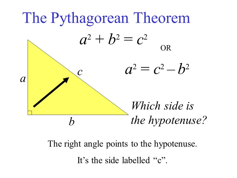The Pythagorean Theorem a2 + b2 = c2 - ppt video online download