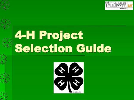 4-H Project Selection Guide